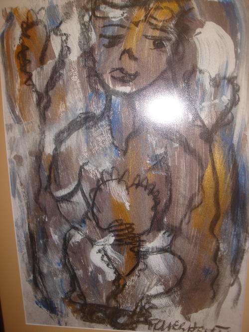 60x40cm (framed 77x50) Frans Claerhout, Woman with heart mixed media WED MADNESS