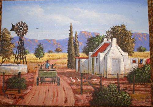 P Talane, baie besondere toneel Canvas board Original 20x30cm