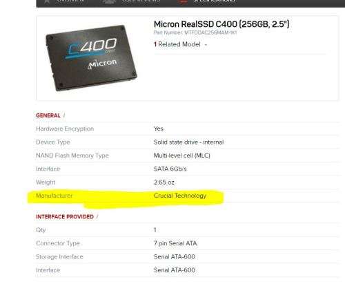 256 GB SSD,Real SSD, Crucial Technology LOW Shipping