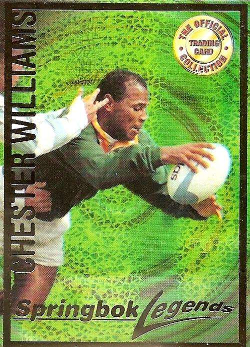 CHESTER WILLIAMS - RUGBY 1997 COLLECTION by PANINI - GOLD FOIL `LEGEND` TRADING CARD 115
