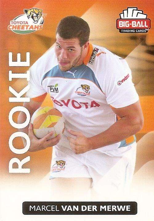 BIG BALL RUGBY COLLECTION  2012 - MARCEL VAN DER MERWE "ROOKIE" CARD 080