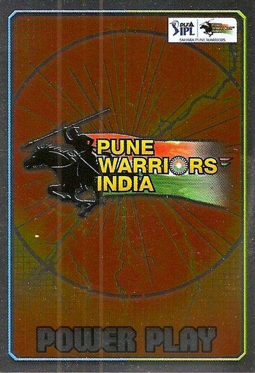 CRICKET ATTAX IPL LEAGUE 2012 - PUNE WARRIORS INDIA "POWER PLAY" FOIL CARD