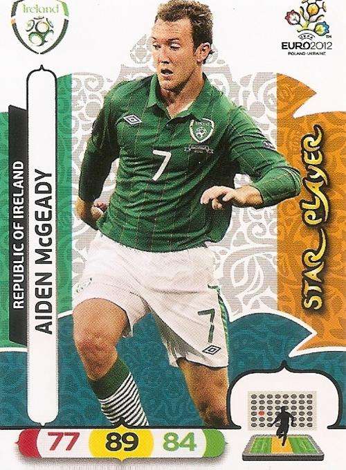 PANINI ADRENALYN EURO 2012 - ALAN McGEADY "STAR PLAYER" CARD