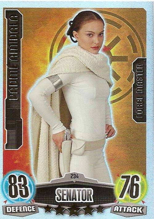 STAR WARS 2012 - FORCE ATTAX MOVIE SERIES - PADME AMIDALA "FORCE MASTER" CARD 234