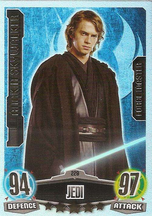 STAR WARS 2012 - FORCE ATTAX - ANAKIN SKYWALKER "FORCE MASTER" CARD 229