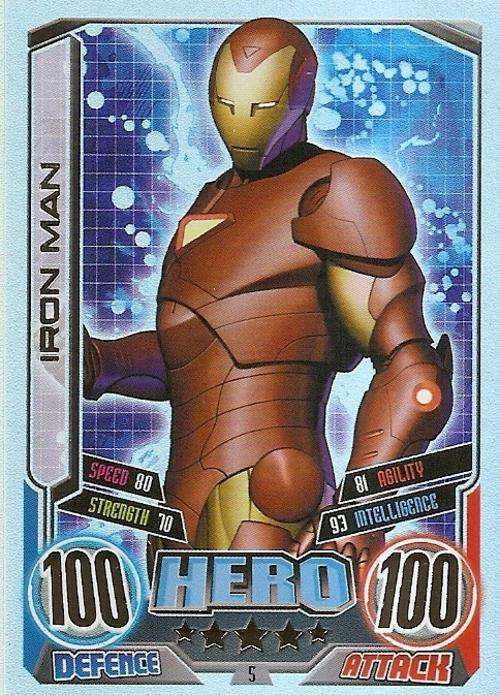 HERO ATTAX II 2012 AVENGERS - IRONMAN "RAINBOWL FOIL" CARD 5