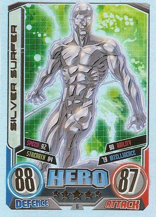 HERO ATTAX II 2012 AVENGERS - SILVER SURFER "RAINBOWL FOIL" CARD 6