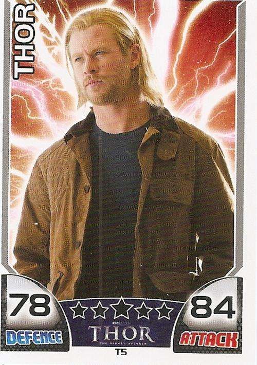 TOPPS HERO ATTAX - MARVEL UNIVERSE - THOR "RARE" MOVIE CARD "THOR T5"