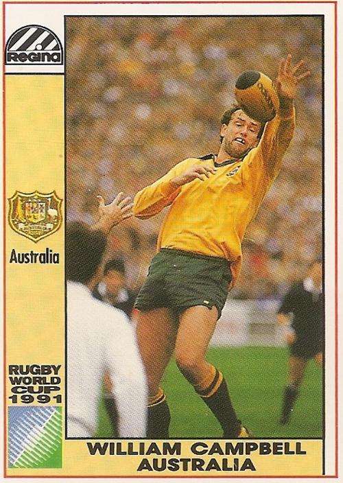 1991 RUGBY WORLD CUP(REGINA) -  WILLIAM CAMPBELL CARD 1