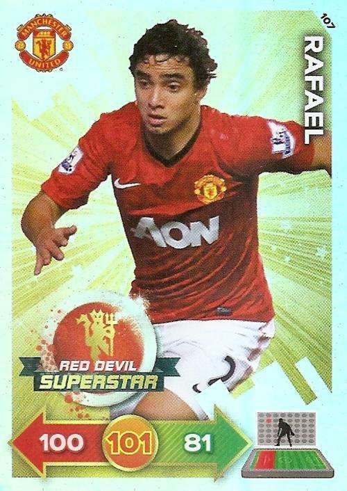 RAFAEL - PANINI `MANCHESTER UNITED ADRENALYN XL 2013` - FOIL `SUPERSTAR` ULTIMATE CARD 107