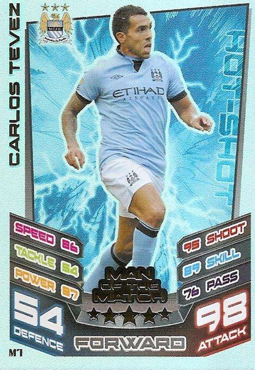 MATCH ATTAX "EXTRA" 2013 - CARLOS TEVEZ "MAN of the MATCH" CARD