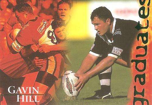 GAVIN HILL - "GRADUATES" - RUGBY LEAGUE SUPERTARS 1996 - GREEN FOIL INSERT CARD 6 of 7