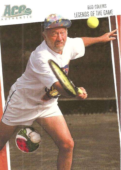 BUD COLLINS - ACE AUTHENTIC 06 "LEGENDS of the GAME" -  RARE "GOLD MEMORABILIA" CARD 72 of 100