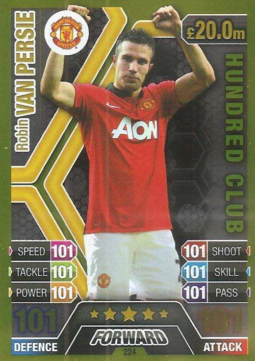 MATCH ATTAX 2013/14 - ROBIN VAN PERSIE `CLUB 101` CARD - SA EDITION