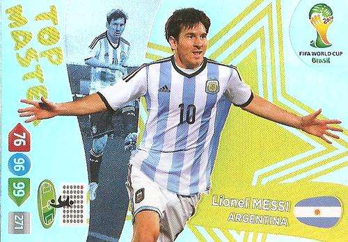LIONEL MESSI - PANINI `FIFA WORLD CUP 2014` ADRENALYN XL -  `TOP MASTER` TRADING CARD
