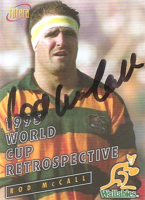 ROD McCALL - "WALLABIES 96 FUTERA COLLECTION" - "PERSONAL AUTOGRAPH" CARD