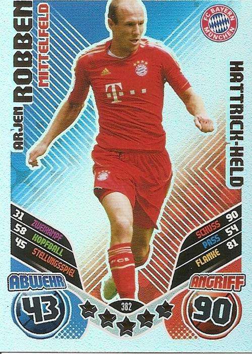 MATCH ATTAX "BUNDESLIGA" 2012 - ARJEN ROBBEN "HAT TRICK HERO" CARD