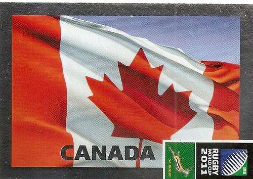 2011 RUGBY WORLD CUP COLLECTION -  "CANADA FLAG" FOIL CARD 13