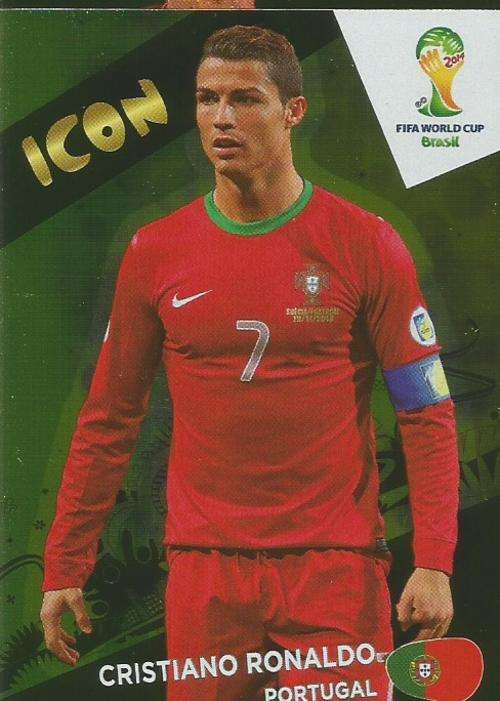 WORLD CUP 2014 ADRENALYN XL - CRISTIANO RONALDO GOLD "ICON" VERY RARE CARD