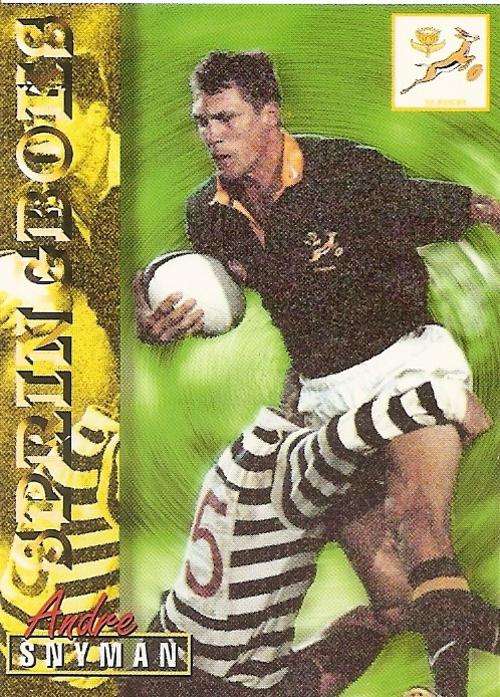 RUGBY 1997 COLLECTION by PANINI - ANDRE SNYMAN "SPRINGBOKS" BASE CARD 16