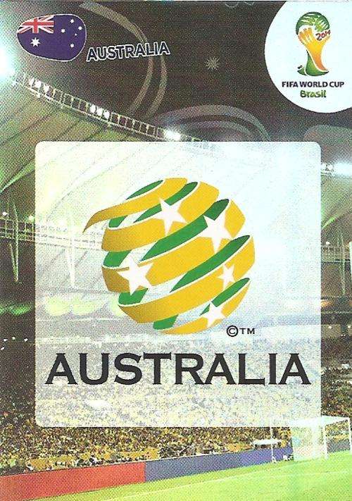 PANINI WORLD CUP 2014 ADRENALYN XL - AUSTRALIA `COUNTRY BADGE` CARD