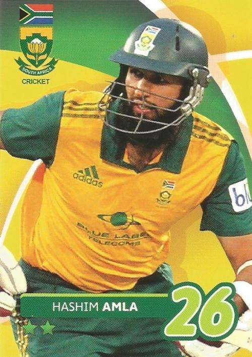 HASHIM AMLA - 2014 BIG BALL "HEROES COLLECTION" - "T20 CRICKET" BASE CARD 102