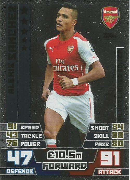 ALEXIS SANCHEZ  - MATCH ATTAX 2014/2015 - "SILVER" LIMITED EDITION CARD