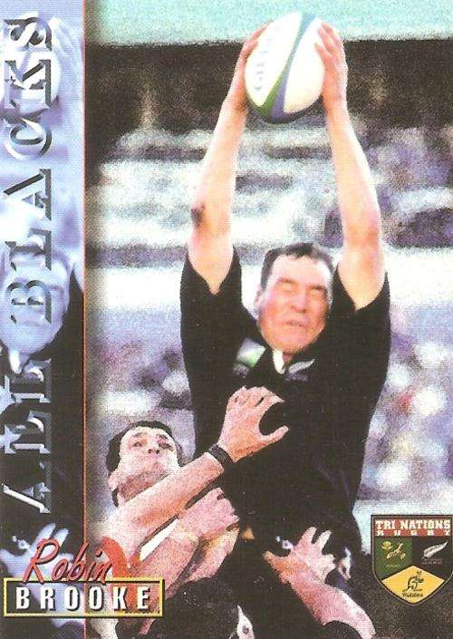RUGBY 1997 COLLECTION by PANINI - ROBIN BROOKE "ALL BLACKS" BASE CARD 28