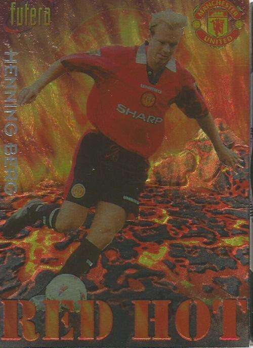 HENNING BERG "RARE" MANCHESTER UNITED "RED HOT" INSERT CARD RH8 - 3956 of 8000