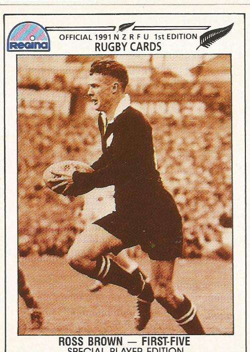 ROSS BROWN - REGINA "ALL BLACKS RUGBY 1991" -  SPECIAL EDITION BASE TRADING CARD 209