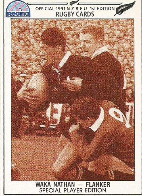 WAKA NATHAN - REGINA "ALL BLACKS RUGBY 1991" -  SPECIAL EDITION BASE TRADING CARD 206
