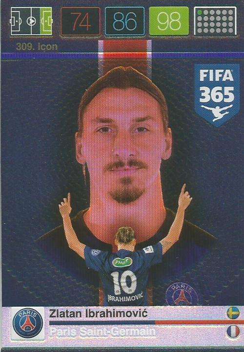ZLATAN IBRAHIMOVIC  - PANINI FIFA 365 - "ICON" TRADING CARD