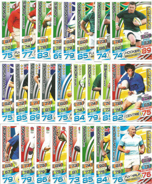 RUGBY WORLD CUP 2015 - TOPPS - "RWC LEGENDS" COMPLETE SET 25 BASE TRADING CARDS