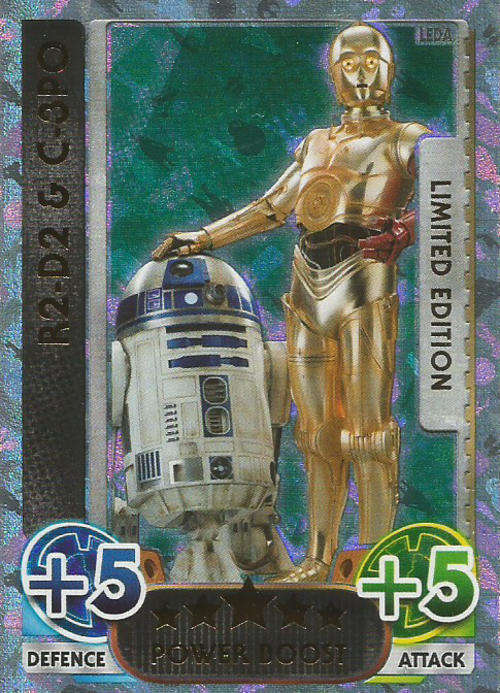 STAR WARS 2015/16 - FORCE ATTAX MOVIE SERIES 4 - R2D2/C3PO "RAINBOW LIMITED EDITION" CARD LEDA