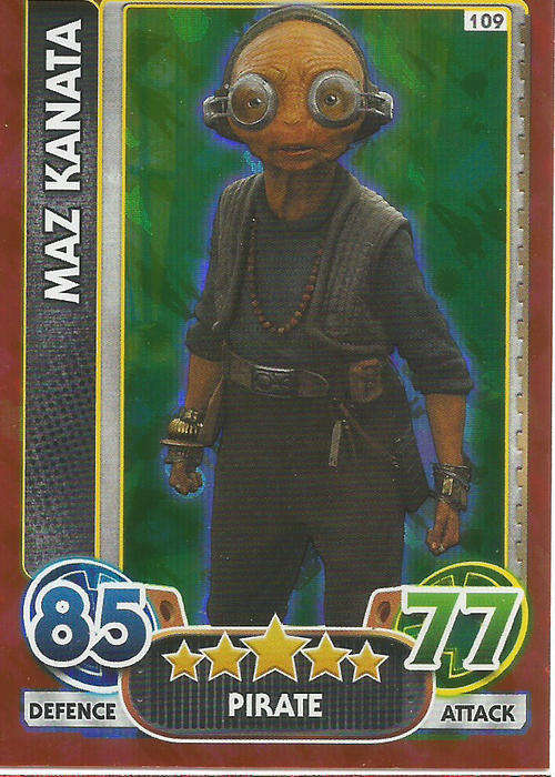 STAR WARS 2016 - FORCE ATTAX "EXTRA" - MAZ KATANA "FOIL" CARD 109