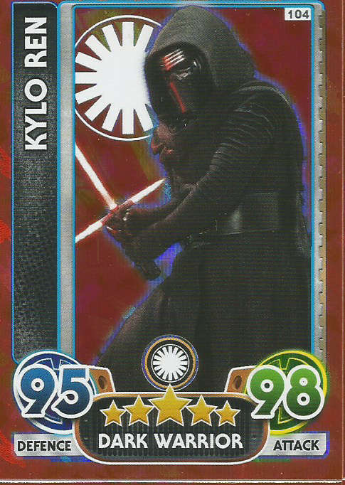 STAR WARS 2016 - FORCE ATTAX "EXTRA" - KYLO REN "FOIL" CARD 104