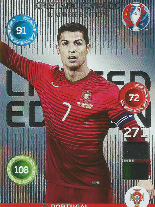 CRISTIANO RONALDO - PANINI `UEFA EURO 2016`  -  `CLASSIC LIMITED EDITION` TRADING CARD