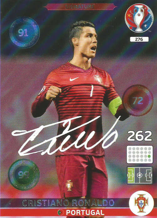 CRISTIANO RONALDO - EURO 2016 by PANINI - `SIGNATURE` TRADING CARD 276