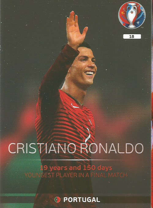 PANINI EURO 2016 - CRISTIANO RONALDO "LEGENDS" TRADING CARD 18