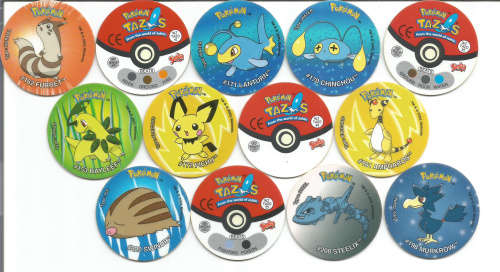 TAZOS - TAZOS by "SIMBA" - MIXED LOT of 13 COLLECTABLE TAZOS - LOT 1B