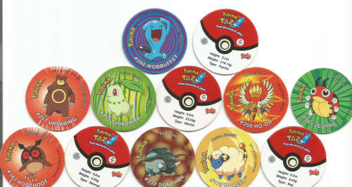 TAZOS - TAZOS by "SIMBA" - MIXED LOT of 12 COLLECTABLE TAZOS - LOT 1D