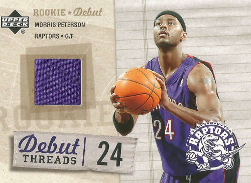 MORRIS PETERSON - UD 2006 GAME USED "ROOKIE DEBUT" GAME APPAREL TRADING CARD