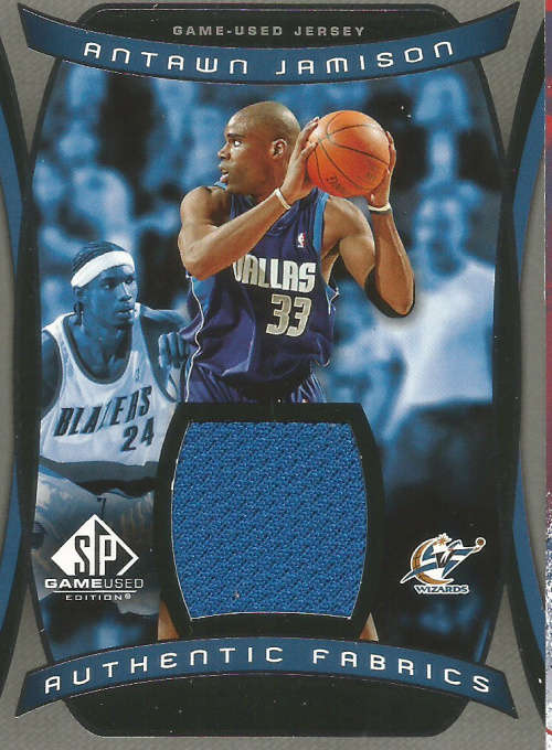 ANTAWN JAMISON -  UD 2005 GAME USED "AUTHENTIC FABRICS" GAME APPAREL TRADING CARD