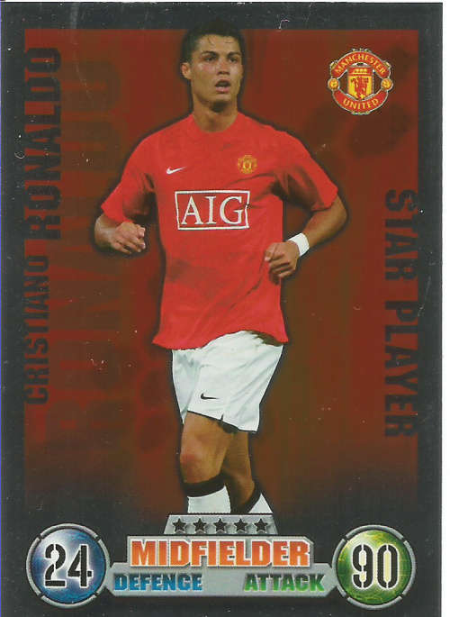 MATCH ATTAX 07/08 - CRISTIANO RONALDO RARE "STAR PLAYER" CARD