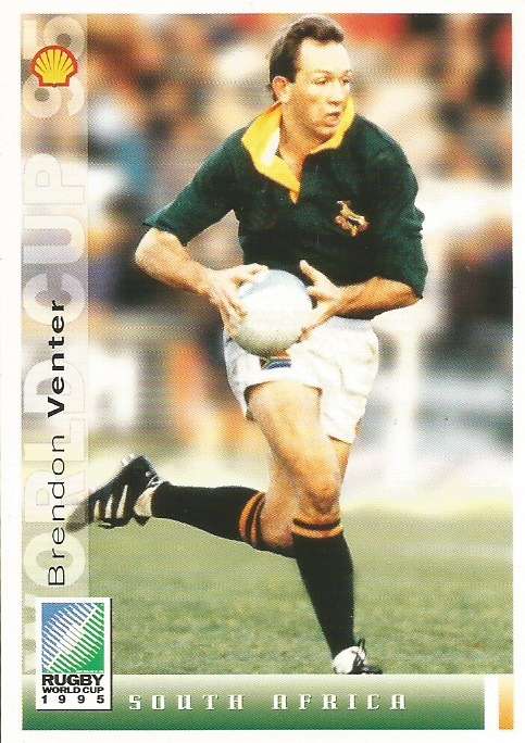 BRENDAN VENTER  - SPORTS DECK "RUGBY WORLD CUP 95" -  BASE TRADING CARD 25