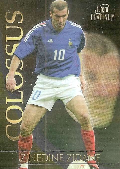 ZINEDINE ZIDANE - FUTERA PLATINUM WF 2003 - "RARE" "COLOSSUS" INSERT TRADING CARD C12