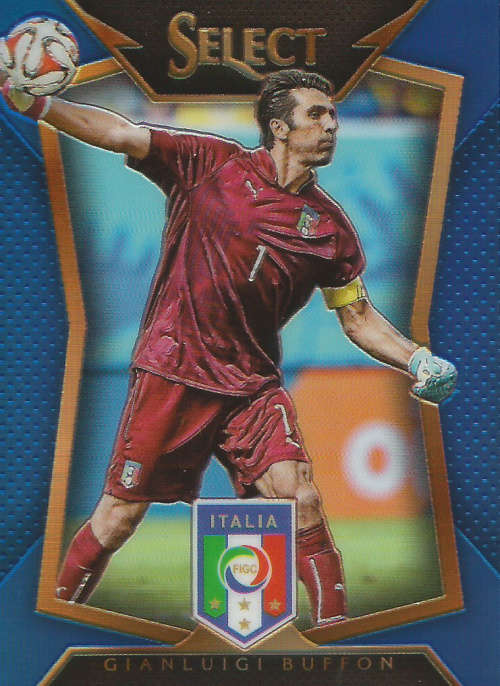 GIGI BUFFON - PANINI "PRIZM SELECT 2015"  - "BLUE PLAID BASE" TRADING CARD 88 of 299