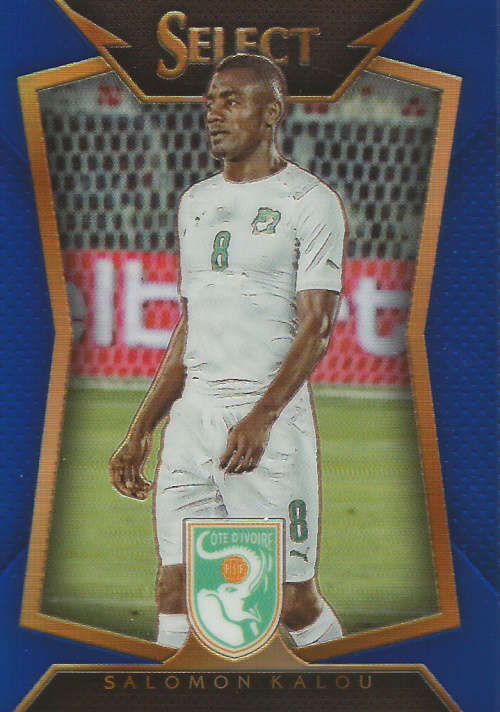 SALOMON KALOU - PANINI "PRIZM SELECT 2015"  - "BLUE PLAID BASE" TRADING CARD 159 of 299