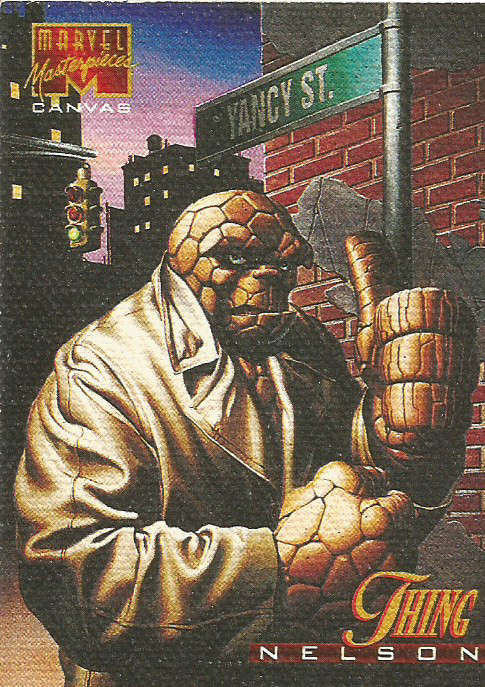 MARVEL MASTERPIECES 95 - THING  "RARE CANVAS" TRADING CARD 21 of 22