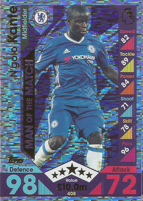 NGOLO KANTE - MATCH ATTAX 2016/2017 - "MAN of the MATCH" FOIL CARD